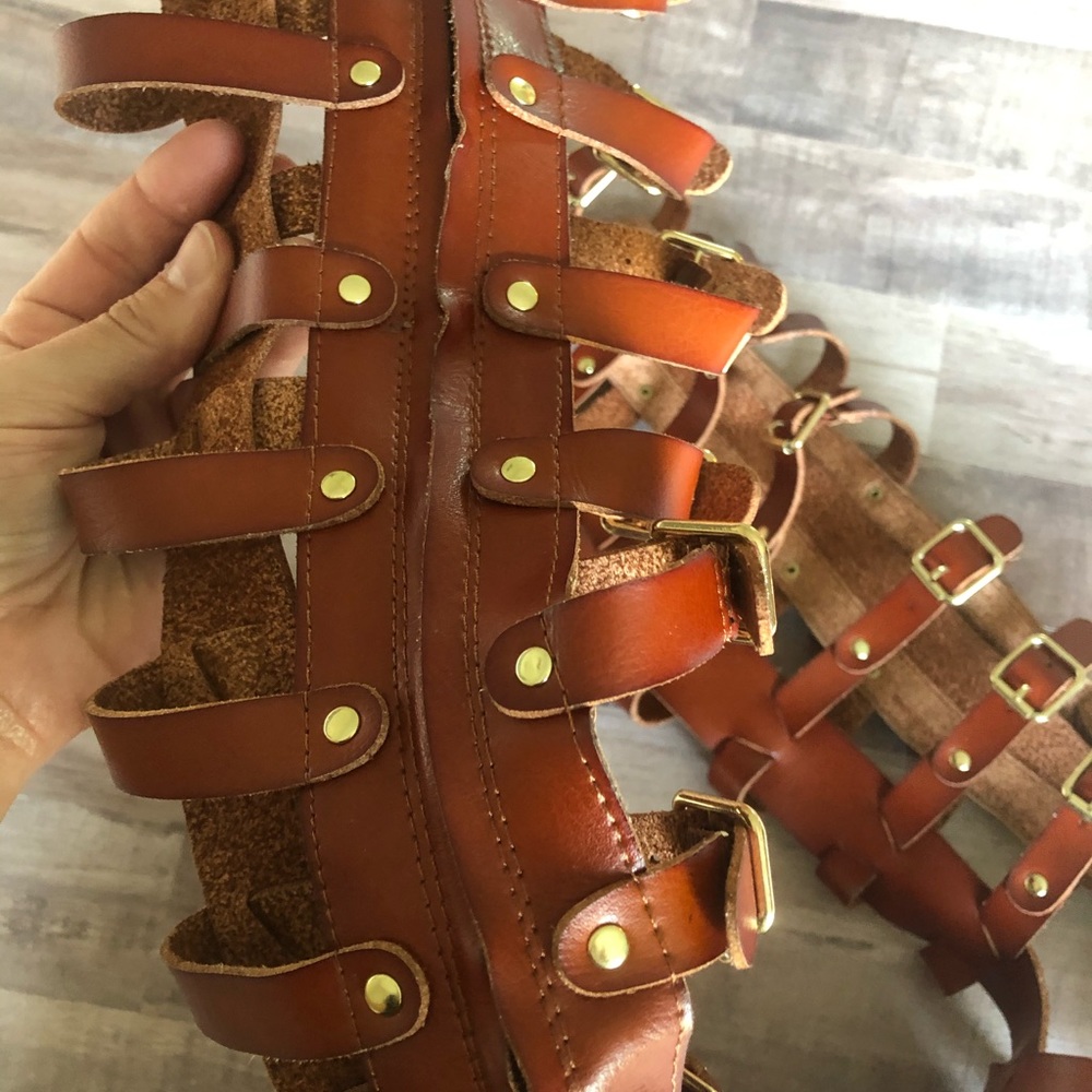 Madden Girl Brown Cognac Penna Gladiator Sandals - Picture 6 of 6